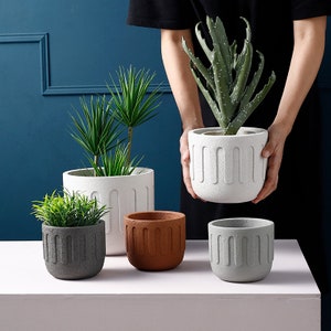 Moule de jardinière en pot créatif Pinkiemold moule en ciment rond multi-taille moule en silicone pour moule en béton moule de pot de fleur