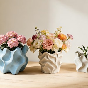 Molde de silicona para maceta geométrica, asimétrica, decoración moderna para escritorio