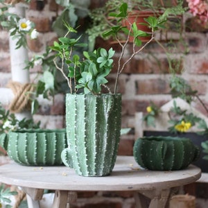 Cactus Design Concrete Flowerpot Silicone Mold Cement Pot Garden Planter Supplier Mold DIY Handmade Crafts Courtyard decoration ornaments