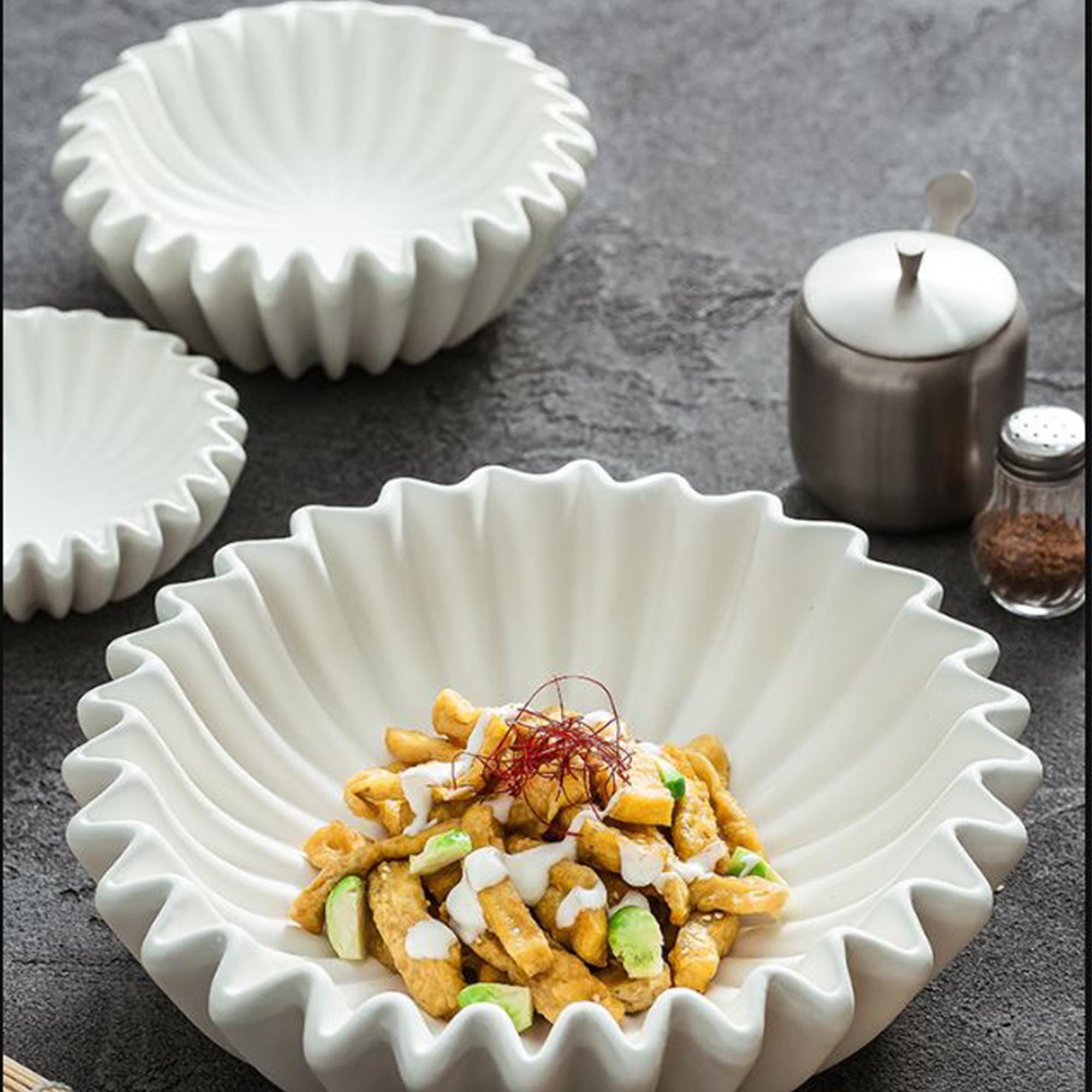 Plastic Ruffle Tray Ruffle Edge Tray Bowl Silicone Mold: Floral Design Resin, Concrete ...