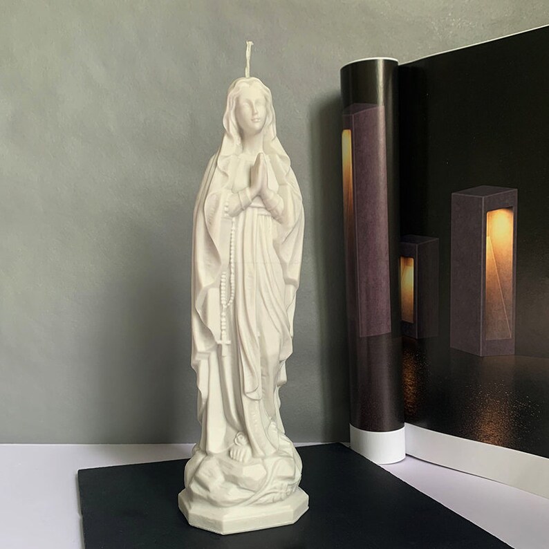 Virgin Mary Silicone Candle Molds Concrete Statue Molds Etsy