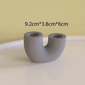 Concrete Candlestick mold Cement Candle insert Multifunctional Molds candle Holder Concrete Silicone molds 2 holes Candle Holder Molds image 9