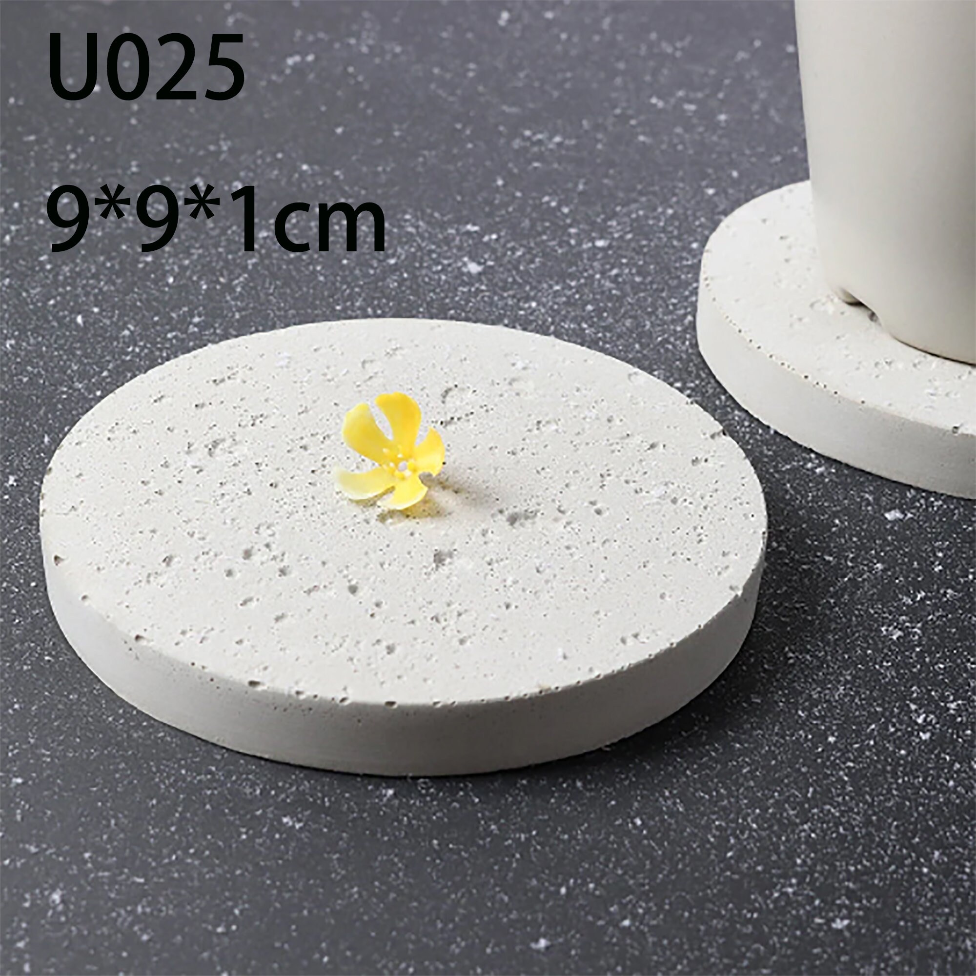 Lunar Surface Silicone Coaster Molds DIY Cement Round Tray Molds