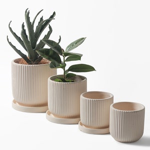 Creative striped cement planter silicone mold desktop decoration green planter concrete mold planste planter mold
