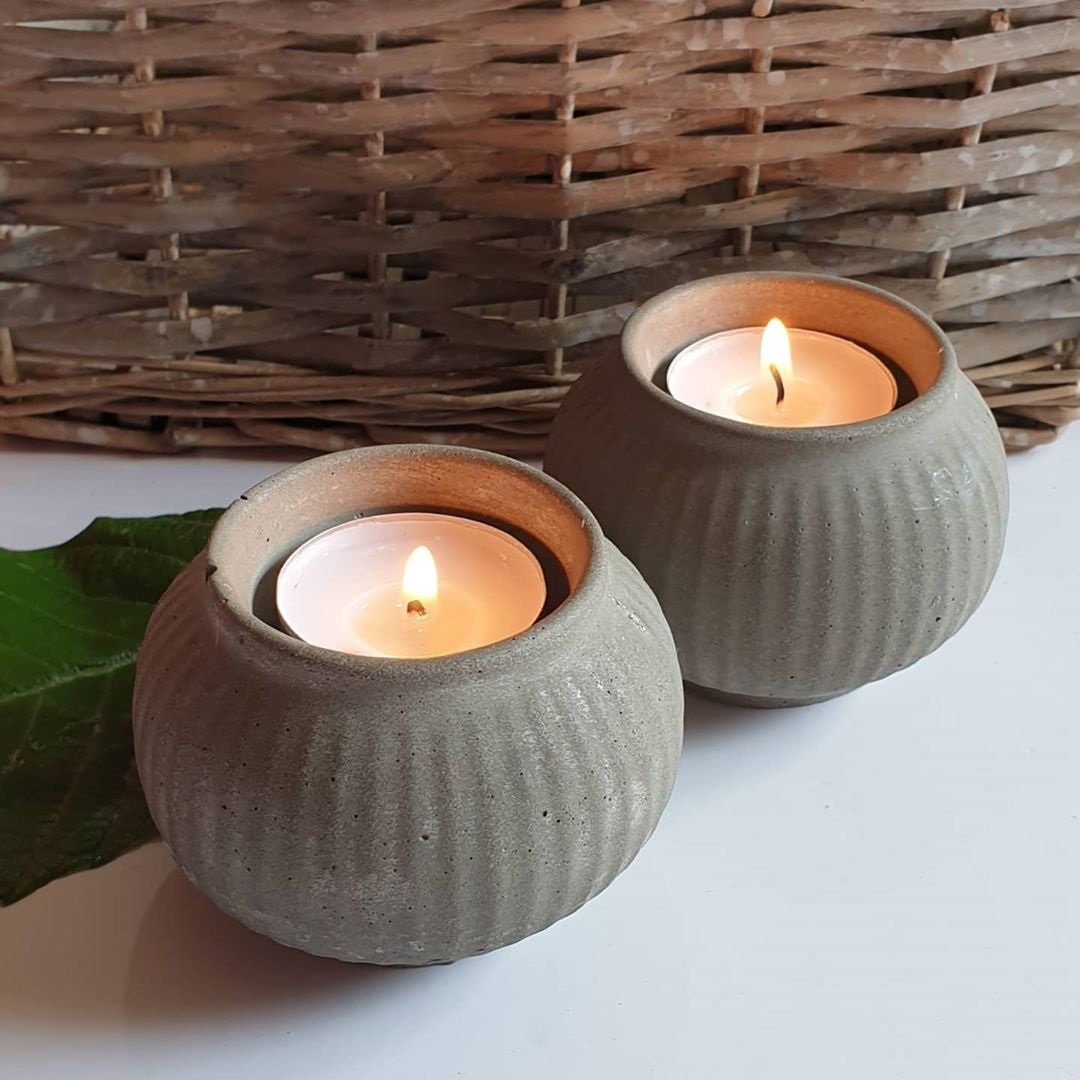 Candle Cup Silicone Mould Concrete Candle Vessel Molds DIY Etsy