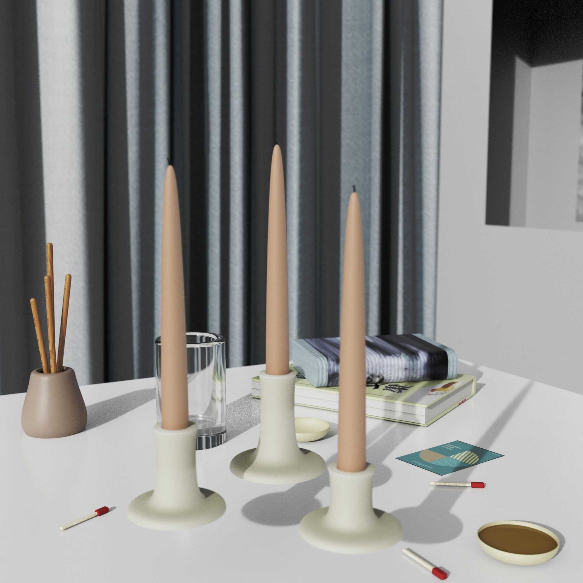 Nordic Style Candle Holder Cement Mold: Desktop Ornaments Silicone Mold