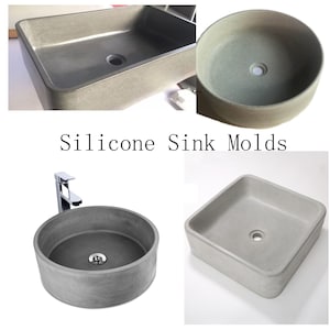 Silicone Concrete Sink Mold: Multi-Shape DIY Cement Wash Basin