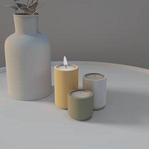 Concrete Molds For Candle Container Cement Candle Holder Molds Candlestick Molds Silicone Tealight holder concrete mold