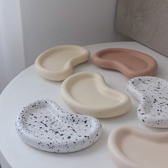 Pinkiemold Concrete Coaster Molds Silicone Beans Shape Tray Molds Plaster  Fruit Holder Tray Molds Custom Silicone Mold 