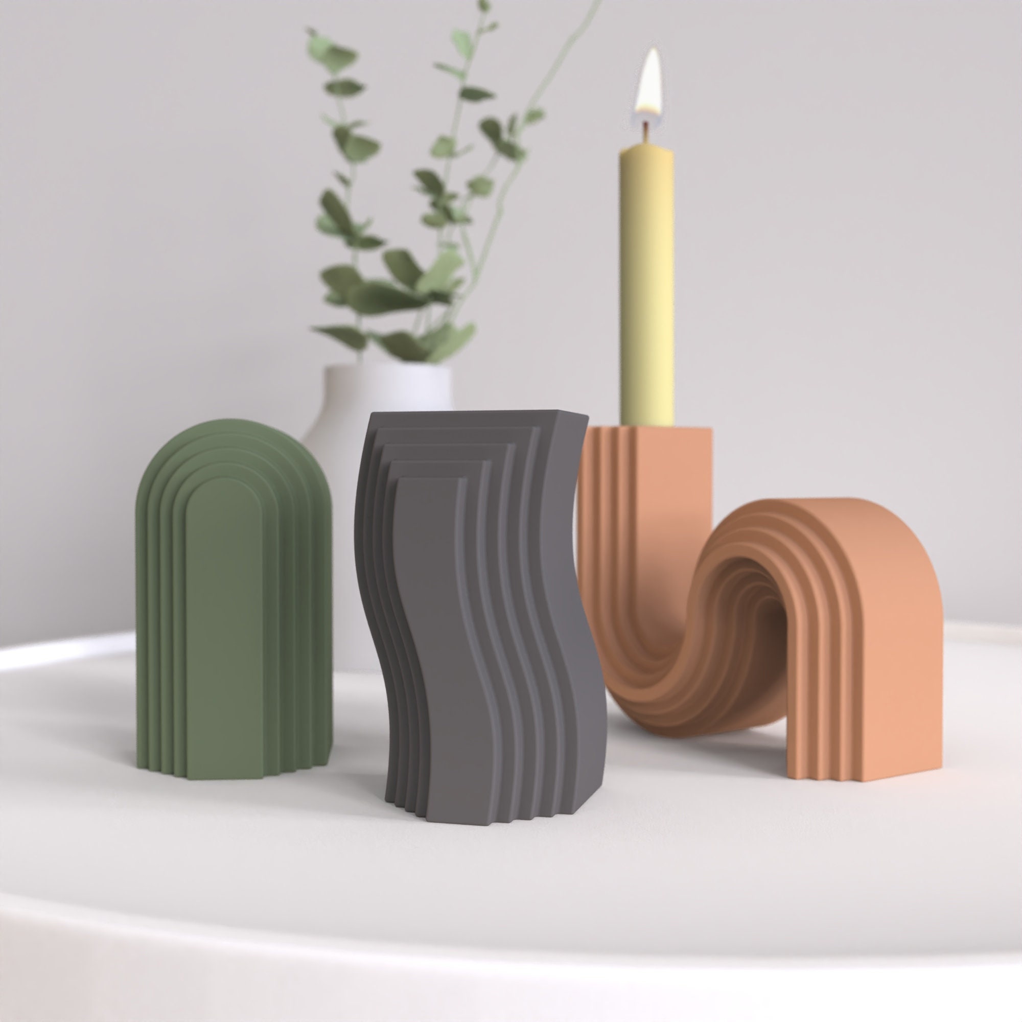 Silicone Candlestick Molds Concrete Candle Holder Molds Etsy UK