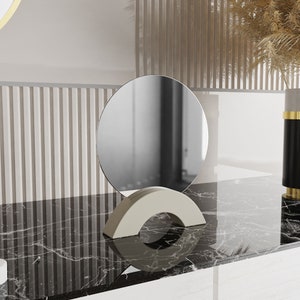 Arc Mirror Bracket Cement Silicone Mold: Concrete Makeup Table Decor