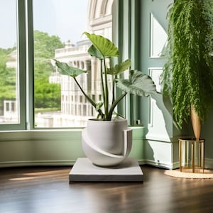 Moule de pot en silicone de conception créative Moule en silicone personnalisé pour moule de pot en béton Grand moule de pot rond Moule de pot de plantes bricolage Moule de jardinière