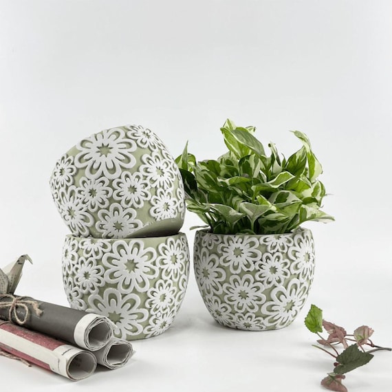 Stampo In Silicone Per Vasi 3D A Forma Di Fiore - Set Di 2 - Fai Da Te Con Resina - Foto 9