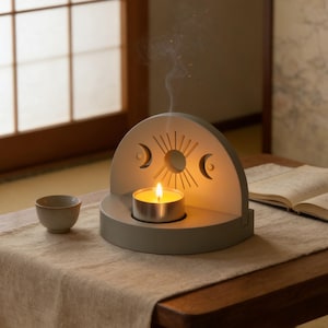 Mondphase Teelichthalter Form: Silikonform für Betonkerze