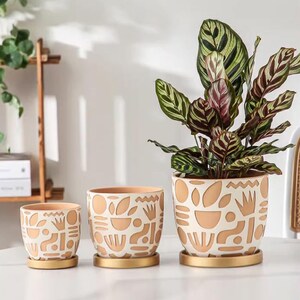 Moule en silicone pour jardinière succulente ronde moderne - Moule pour pot de fleur en béton fait main avec des formes en relief de dessins animés, moule en ciment réutilisable à monter soi-même
