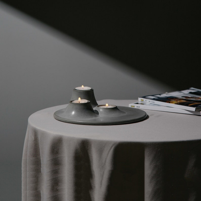 Creative Incense Candle Holder Mold Cement Volcano Candlestick Etsy