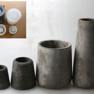 Cylindrical Concrete Planter Mold: Simple Silicone Flowerpot Mold