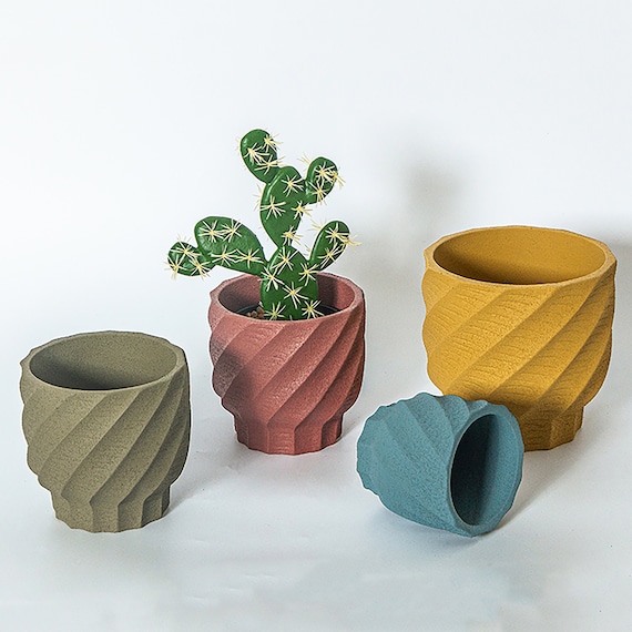 Stampo In Silicone Per Vasi In Cemento Fai Da Te - 2 Pezzi Forme Quadrata E Rotonda Per Decorazioni - Foto 3