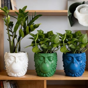 Monkey Head Silicone Planter Mold: DIY Concrete Pot, Home Decor (18cm)
