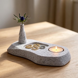 Molde de silicona 3 en 1: portavelas, bandeja para joyas y jarrón.