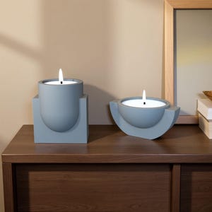 Moule pour vases à bougies et coupes pour bougies en silicone créatif et durable - Fournitures réutilisables pour la fabrication de bougies - Moule pour pot à bougie en béton