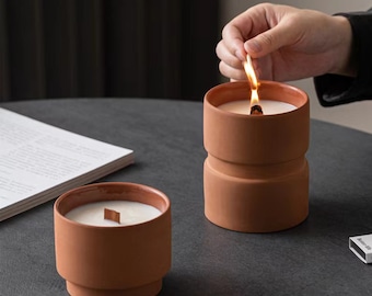 Silikonform für Kerzenglas im nordischen Stil: DIY Betonwachsdose