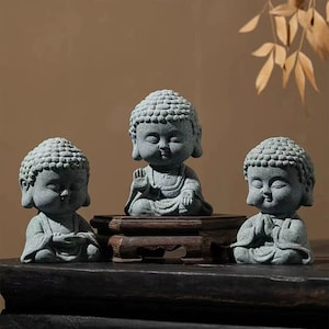 Molde de hormigón para estatuas de Buda pequeñas: adornos de mesa de cemento, decoración de escritorio de resina