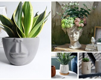 Avatar shape silicone cement flower pot mould Concrete Planter Pot Molds