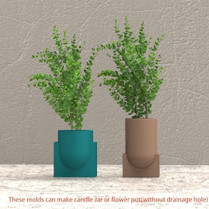 Vase de fleurs créatif durable en silicone et pot pour bougies - Fournitures réutilisables pour la fabrication de bougies faites main - Moule pour pot à bougies en béton
