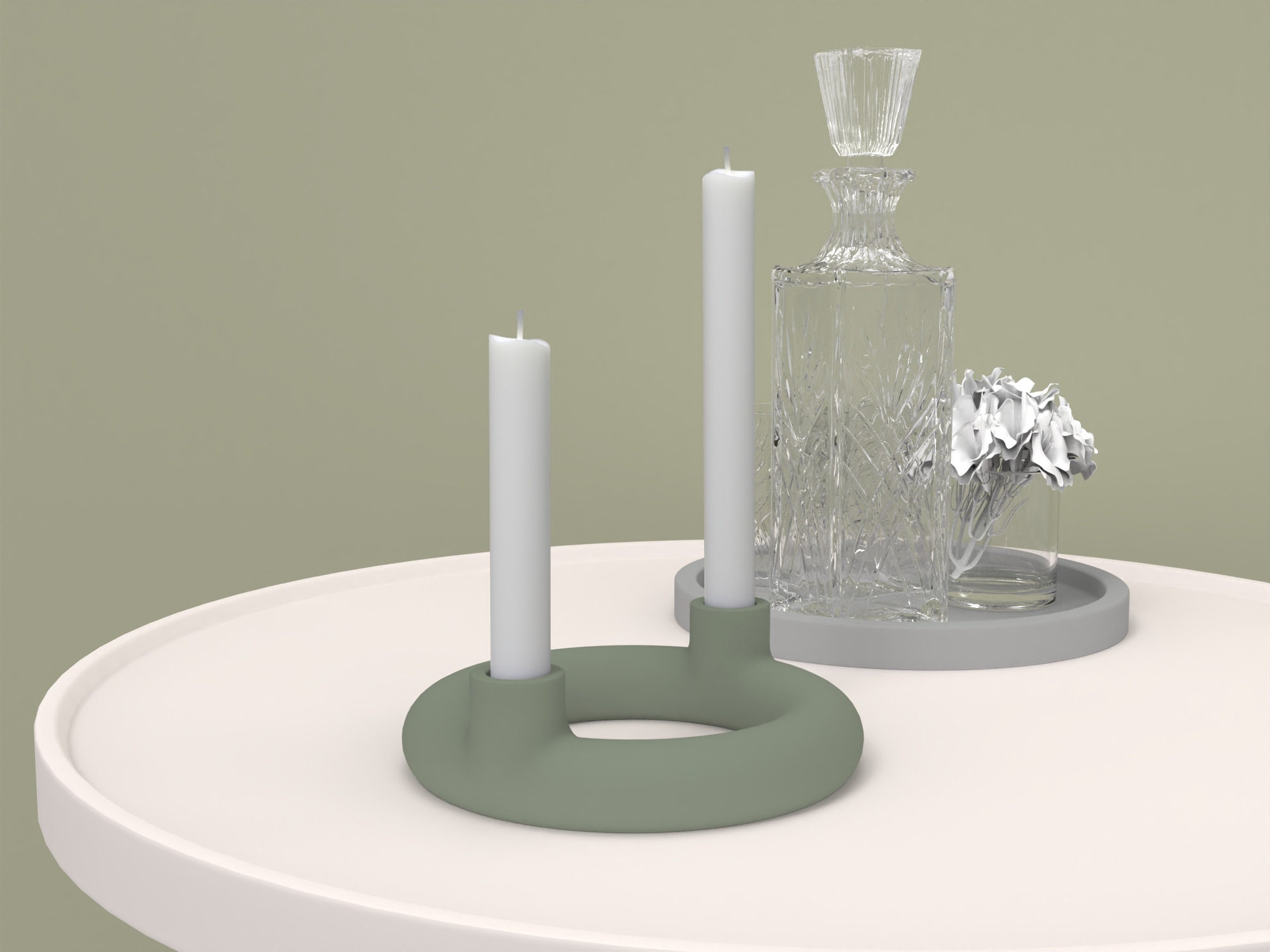 Two Holes Silicone Candle Stick Holder Molds Concrete Candle Etsy UK