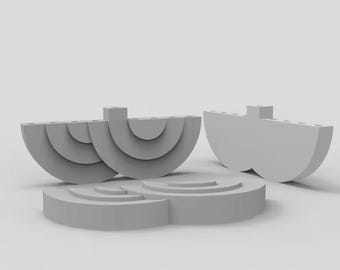 DIY Concrete Hanukkah Menorah Mold: 9-Hole Silicone Candle Holder