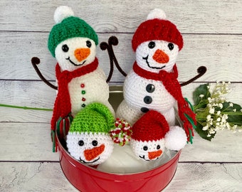 Crochet tree ornaments/ Snowman with colorful winter accessories. Cute gifts for Christmas/ any holiday/occasion. Customization is available