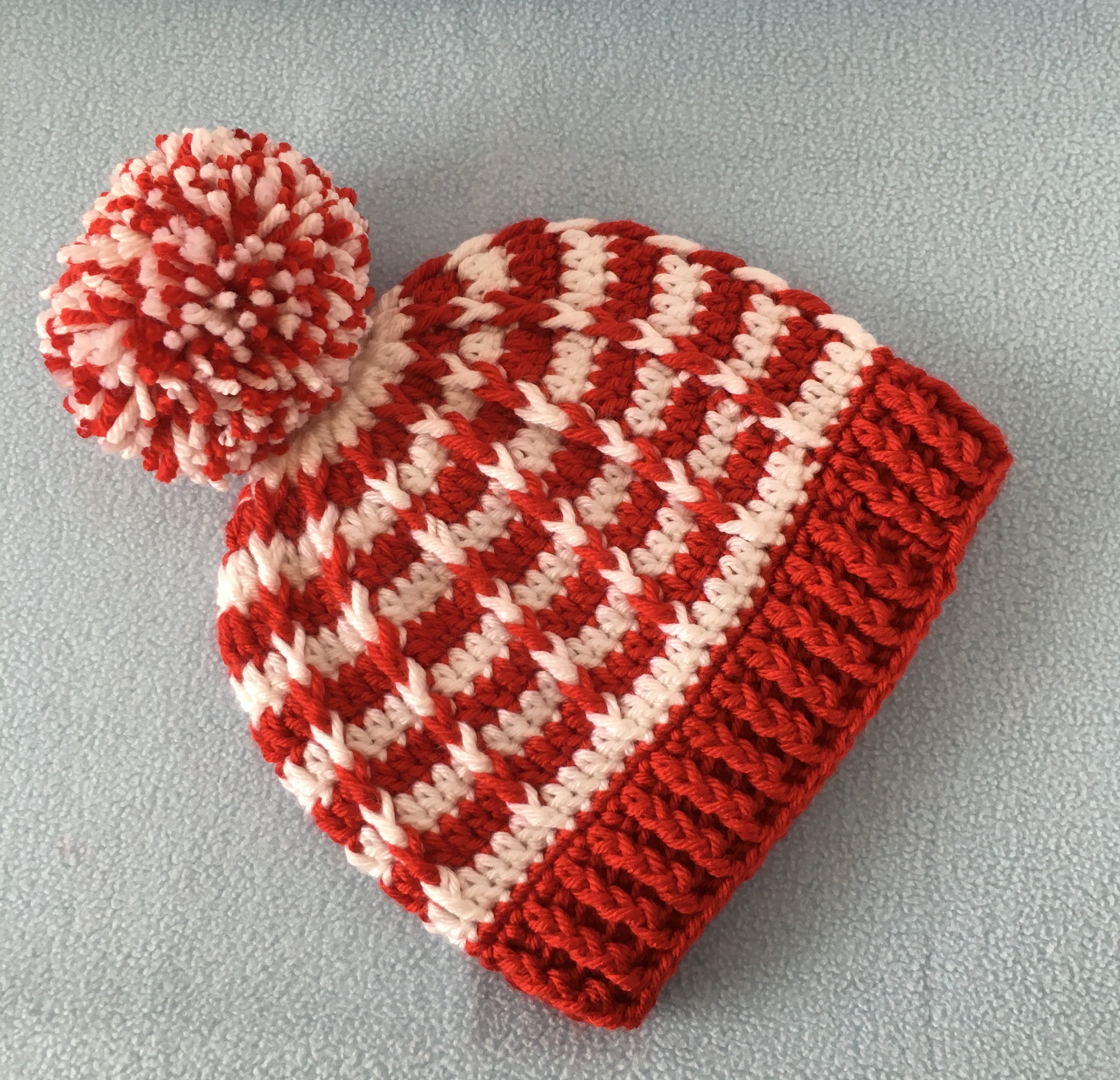 Handmade Crochet Novelty Candy Cane Christmas Beanie New Candy Cane Beanie ~ Wiam main image 4