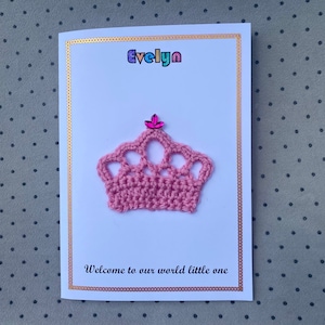 Karty szydełkowe ze zwierzętami, kwiatami, koronami itp. na urodziny/ślub/baby shower/każdą okazję. Możliwość personalizacji.