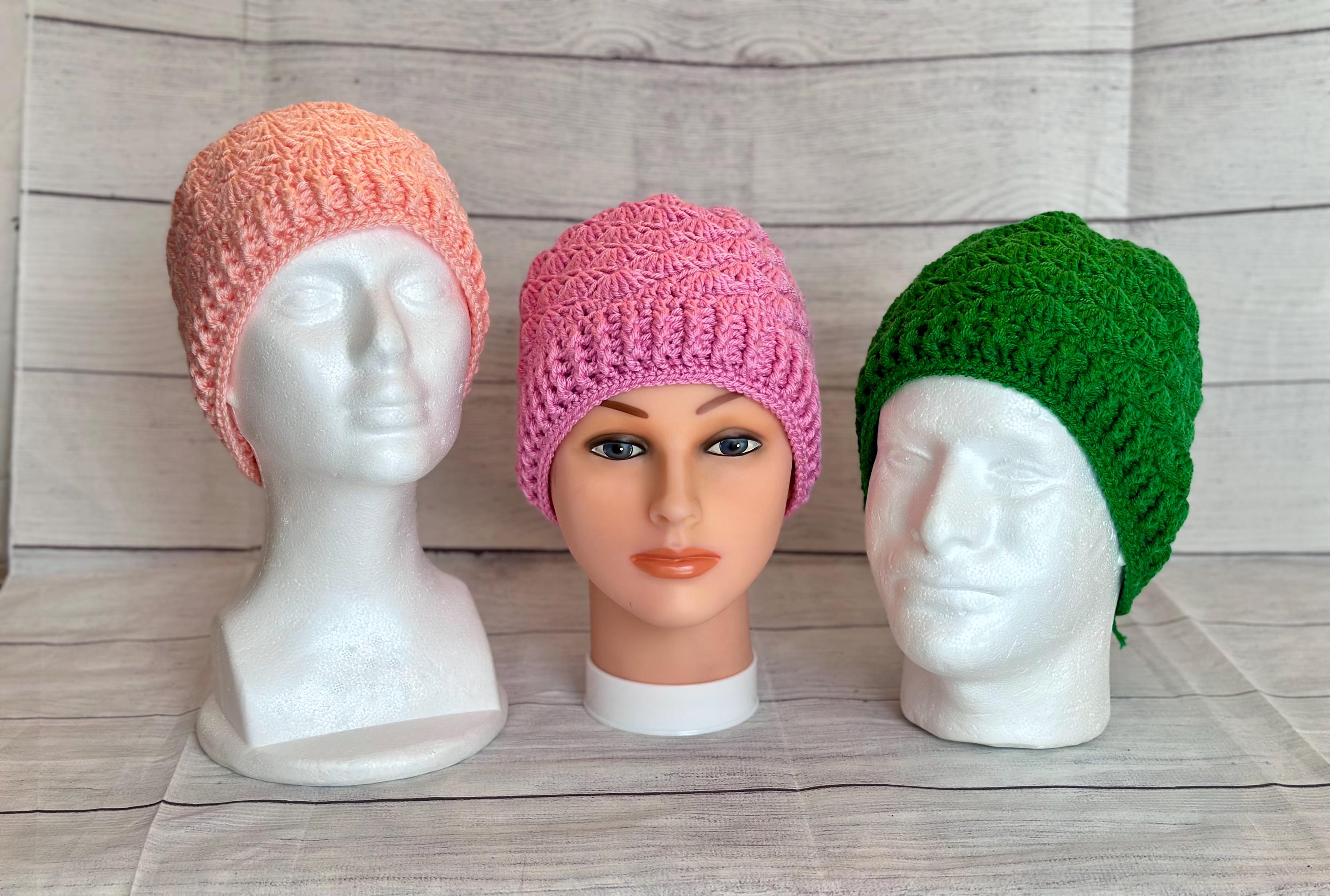 Created by Cyd Olive Green Crochet Beanie Shell Stitch Handmade Women Beanie Hat Bridgman Beanie - Crochet Shell Stitch Hat PATTERN (PDF  main image 2