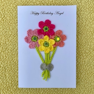 Gehaakte kaarten met dieren, bloemen, kronen, enz., voor verjaardagen/bruiloft/babyshower/elke gelegenheid. Maatwerk is beschikbaar.