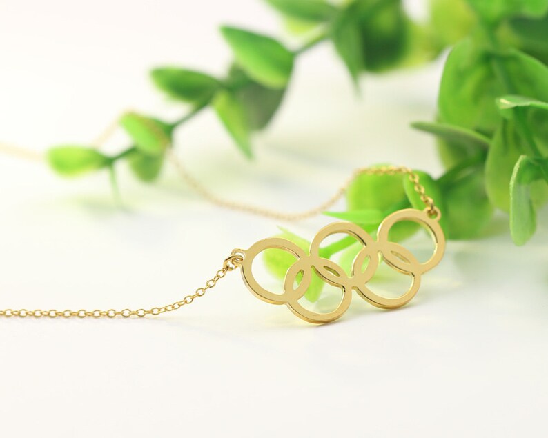 Gold Olympics Ring Necklace 2016 Rio Olympics Games Jewelry Etsy