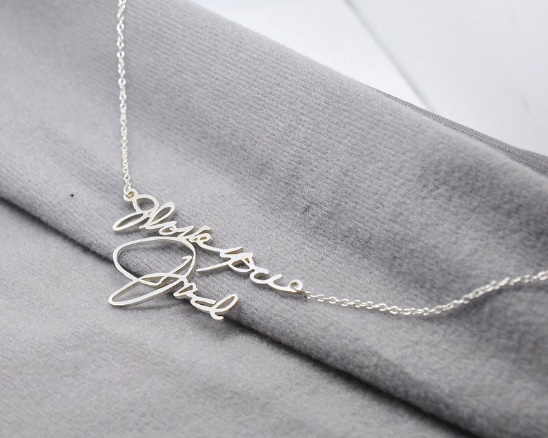 Personalized Signature Necklace 925 Sterling Silver Name Etsy