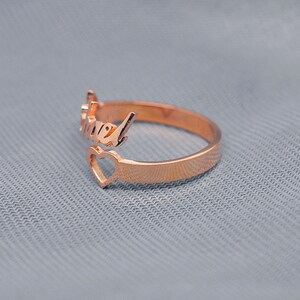 Rose Gold Heart Name Ring Personnalisé Spiral Style Nom Bague Personnalisée, Jolie Bague pour Femmes Fille Cadeau de Noël image 2