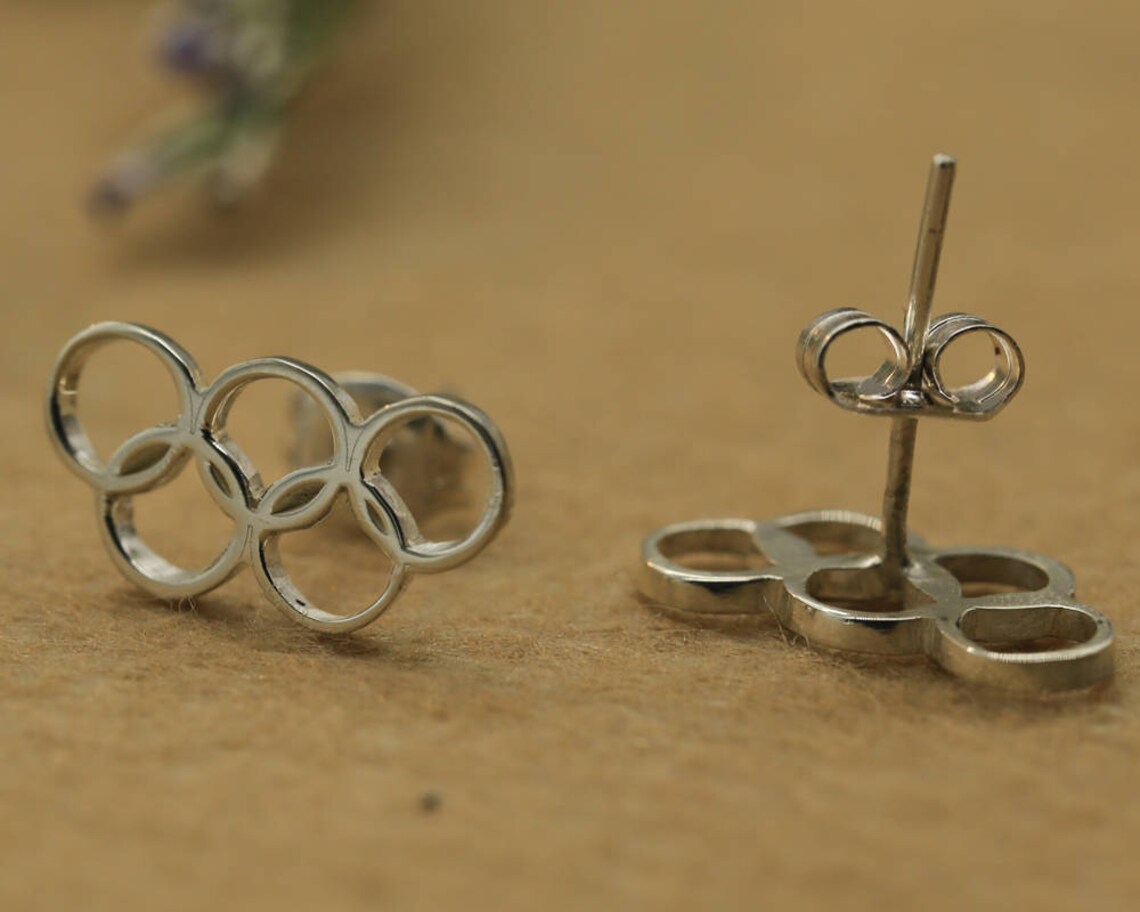 925 Sterling Silver Olympics Earrings Stud Earring Set 5 Etsy