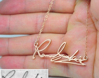 Colar de assinatura em ouro rosa, pingente de placa de identificação personalizado, colar de nome de prata com caligrafia personalizada, joias da moda