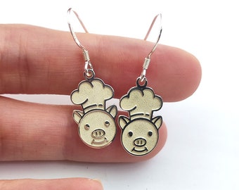 Boucles d'oreilles de dessin pour enfants, boucles d'oreilles pendantes de peinture personnalisées, boucle d'oreille en argent 925, cadeau de maman personnalisé, personnaliser la boucle d'oreille de goutte d'illustration de personnage