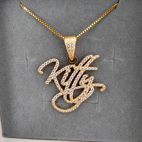 Diamond Name Pendant Custom Necklace, Fashion Nameplate Necklace
