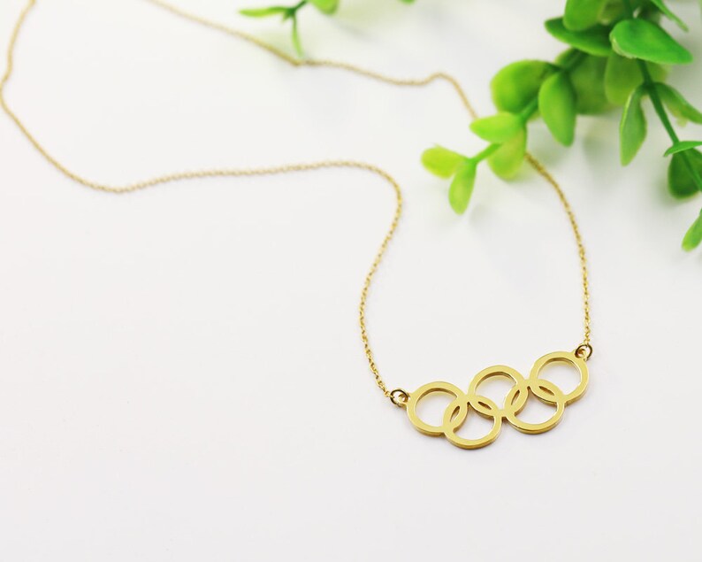 Gold Olympics Ring Necklace 2016 Rio Olympics Games Jewelry Etsy