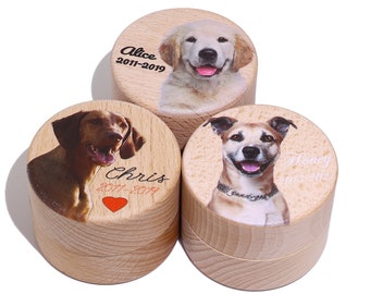 Wooden Personalized Pet Urn for loving Dog or Cat for storing ashes, Bone ashes urn for Pet Memorial Keepsake Gift, Pet memory box