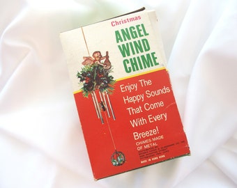 Empty Vintage Christmas Angel Wind Chime Box, Hong Kong
