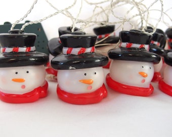 Vintage Musical Snowmen 10 Indoor Christmas Lights - Battery Operated