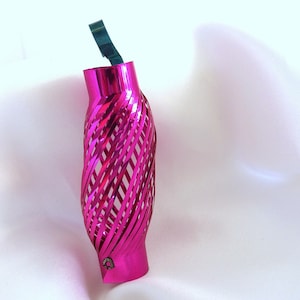 Vintage Fringed Christmas Ornament, Hot Pink Lantern Mylar Plastic Holiday Ornament