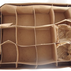 Caja de adornos navideños vintage vacía, 12 ranuras, sin tapa