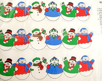 Vintage Paper Christmas Banner - Snowmen from Current (NIP)